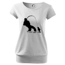 Rybár ťahajúce rybu