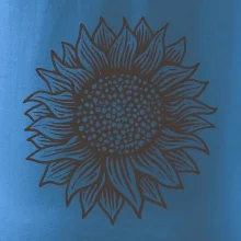 Slnečnica kreslená čiernobiela