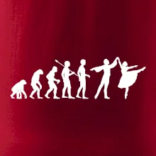 Evolúcia tanec - muž a žena so sukňou