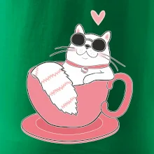 Hustá mačka v hrnčeku