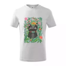 Mačka s kvetmi maľované