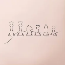 Šachové figúrky v rade - obrys