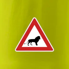 Dopravná značka - Pozor lev Dopravná značka - Pozor lev