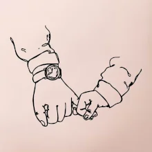 Otec a syn ruky obrys