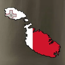 Mapa Malta s vlajkou