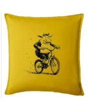 Tučná krava na bicykli