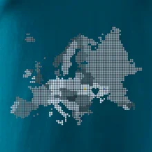 Mapa Európy - srdce v Ukrajine