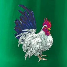 Kohút kreslený biely