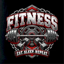 Fitness činka a závažia eat sleep repeat
