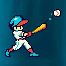 Baseballový hráč pixel art