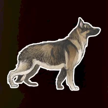 Nemecký ovčiak - hnedý kreslený