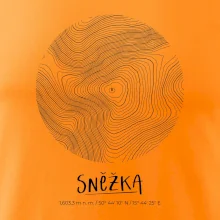 Sněžka - vrstevnice v kruhu