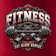 Fitness činka a závažia eat sleep repeat