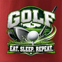 Golfová palica s loptičkou eat sleep repeat