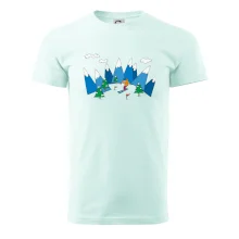 Lyžiar a farebné hory