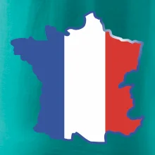 Francúzska vlajka mapa obrys