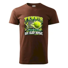 Tenisová raketa a míček eat sleep repeat