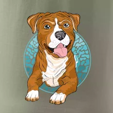 Americký staford kreslený v koliesku (Pecka design)