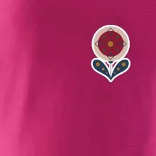 Folklór na prsníku kvetina guľatá