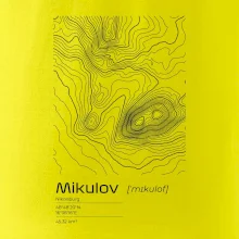 Mikulov - vrstevnice v obdĺžniku