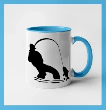 Rybár ťahajúce rybu