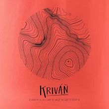 Kriváň - vrstevnice v kruhu