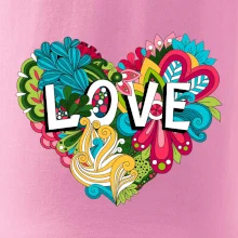 Love nápis květovaný