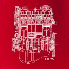 Motor Škoda/ VW 1.9L  TDI ze předu