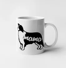 Border kolie mama obrys