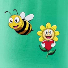 Parové tričko - Včela a kvetina