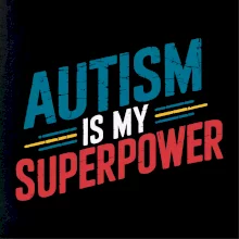 Šikmý nápis Autism is my superpower