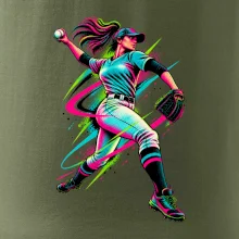 Baseballová nadhazovačka neonový pop art
