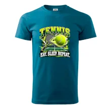 Tenisová raketa a míček eat sleep repeat