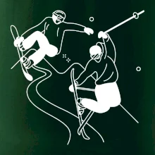 Lyžovanie - kreslené obrázok Lyžovanie - kreslené obrázok