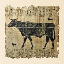 Egyptské hieroglyfy krava