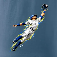 Baseballový polař chytá míček ve výskoku