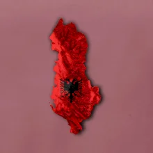 Mapa Albánsko reliéf hôr