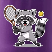 Mýval hrá tenis kreslený