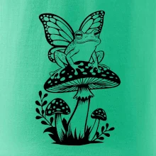 Goblincore čierna huba so žabou