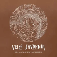 Velký Javorník (Beskydy) - vrstevnice v kruhu