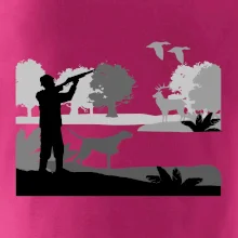 Lovec a stavač v lese Lovec a stavač v lese