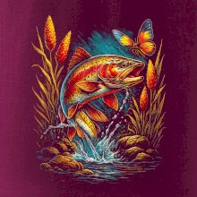 Obrázok pstruh a motýľ