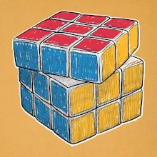 Rubikova kocka kreslená