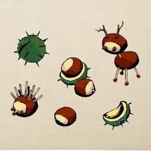 Gaštanové zvieratká - obdĺžnik