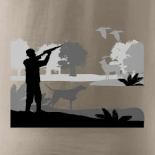 Lovec a stavač v lese