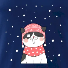 Mačka v zimnej čiapke