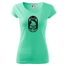 Goblincore čiernobiela oválna žaba