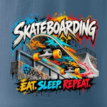 Skateboard ve street stylu eat sleep repeat