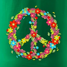 Peace symbol červené kvety