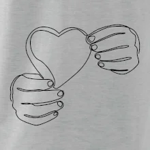 Ruka držiaca srdce jedným ťahom